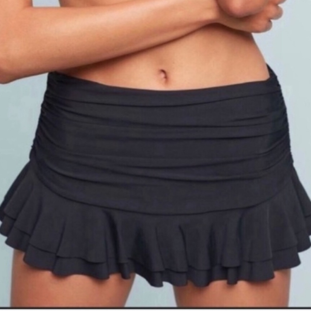 Anthropologie allihop ruched skirt swim bottom med